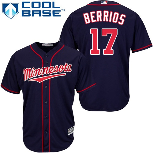 Twins #17 Jose Berrios Navy blue Cool Base Stitched Youth MLB Jersey